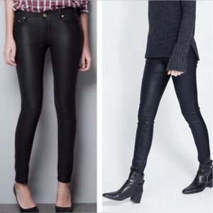 ZARA varnish effect waxed skinny jeans size 12